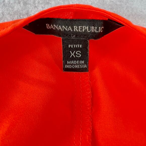 Banana Republic Wrap Top Woman's Petite XS Neon Sunset Center Snap Ruched - Picture 2 of 10